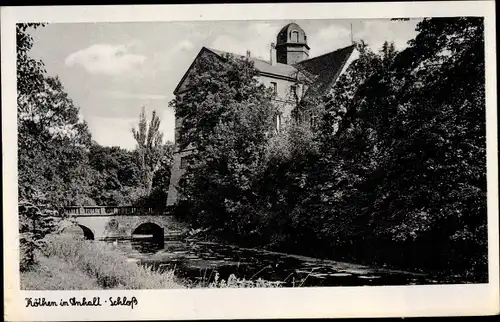 Ak Köthen in Anhalt, Schloss, Brücke