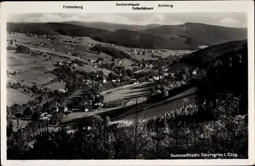 Ak Rittersgrün Breitenbrunn im Erzgebirge, Ort, Fichtelberg, Sachsenbaude, Tellerhäuser, Keilberg