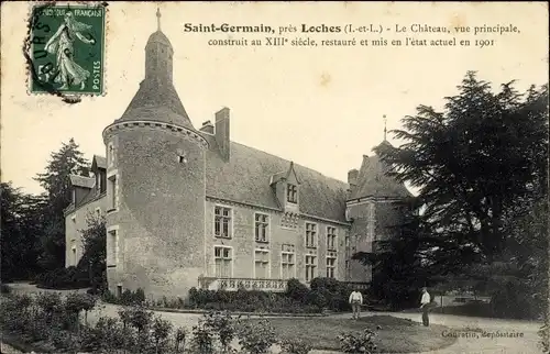 Ak Saint Germain Indre et Loire, Le Chateau, vue principale