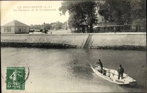 Ak Pouliguen Loire-Atlantique, Le passeur et la promenade