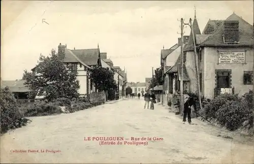 Ak Pouliguen Loire-Atlantique, Rue de la gare