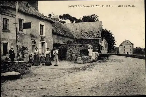 Ak Montreuil sur Maine Maine-et-Loire, Rue du Quai