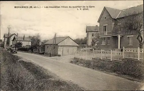 Ak Morannes Maine et Loire, Les nouvellas Villas de quartier de la Gare