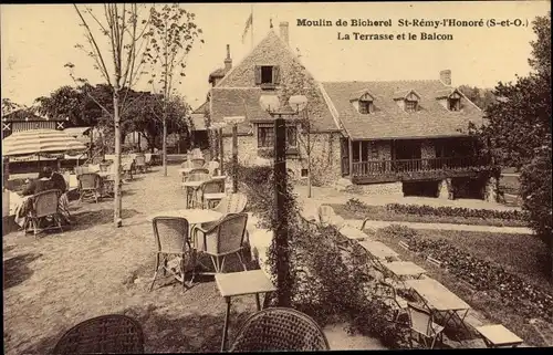 Ak Saint Remy l'Honore Yvelines, Moulin de Bicherel, La Terrasse et le Balcon
