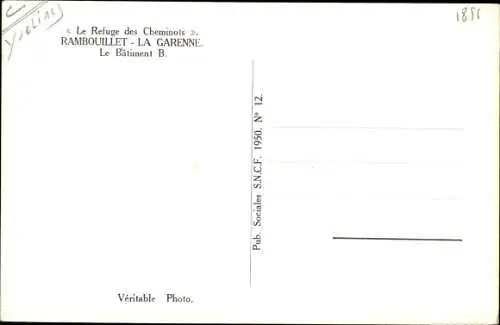 Ak Rambouillet Yvelines, Le Refuge des Cheminots