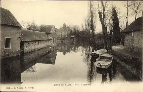 Ak Pacy sur Eure, Vue des Moulins