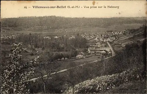 Ak Villeneuve sur Bellot Seine et Marne, Vue prise sur le Nebourg