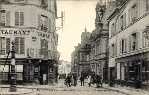 Ak Fontenay aux Roses Hauts de Seine, Rue et Chateau Boucicaut