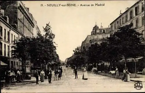 Ak Neuilly sur Seine Hauts de Seine, Avenue de Madrid