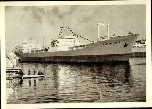 Ak Polnisches Frachtschiff MT Huber