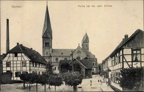 Ak Nörten Hardenberg in Niedersachsen, Partie bei der katholischen Kirche