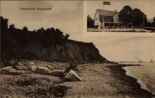 Ak Hohwacht in Schleswig Holstein, Hotel, Strandpartie