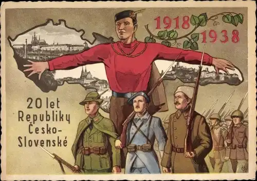 Passepartout Ak 20 let Republiky Cesko Slovenske, Vyroci Samostatnosti 1918 1938