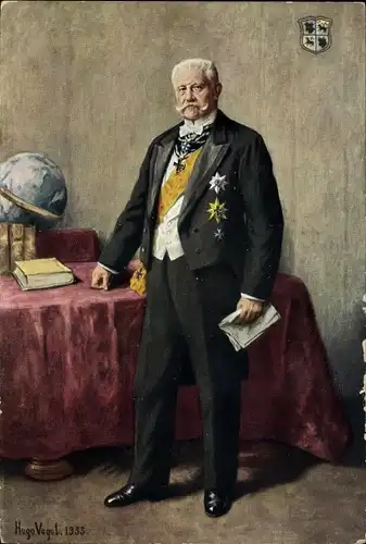 Künstler Ak Vogel, Hugo, Reichspräsident Paul von Hindenburg, Portrait