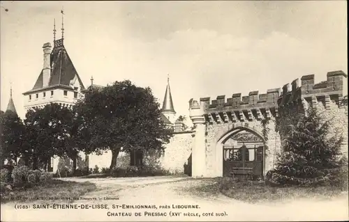 Ak Saint Etienne de Lisse, Chateau Pressac