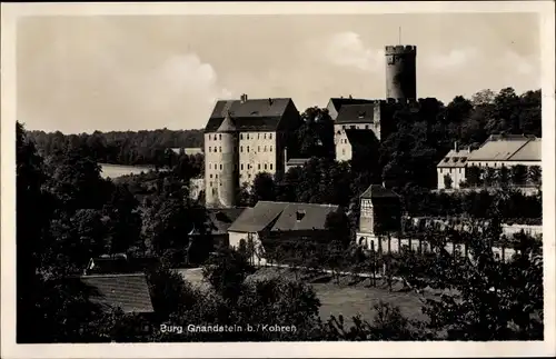 Ak Gnandstein Kohren Sahlis, Blick auf die Burg Gnandstein mit Umgebung