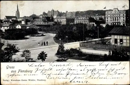 Ak Flensburg in Schleswig Holstein, Stadtbild