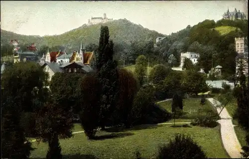 Ak Lutherstadt Eisenach in Thüringen, Blick v. Kartausgarten m. Villa Reuter