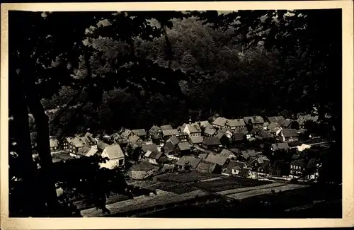 Ak Schleusingerneudorf Schleusingen in Thüringen, Durchblick zum Ort