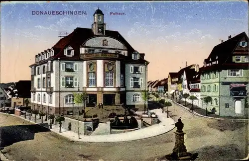 Ak Donaueschingen im Schwarzwald, Rathaus
