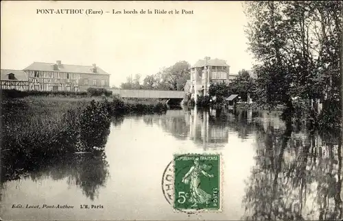 Ak Pont Authou Eure, Les bords de la Risle et le Pont