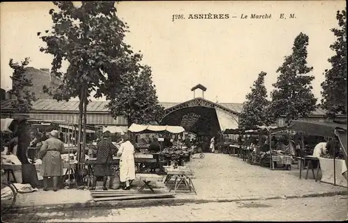 Ak Asnières sur Seine Hauts-de-Seine, La Marche