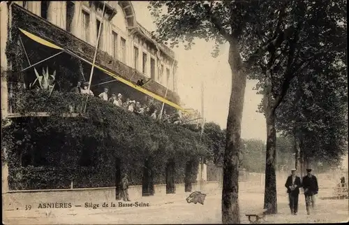 Ak Asnières sur Seine Hauts-de-Seine, Siege de la Basse Seine