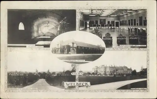 Ak Welbeck East Midlands, Tunnel, Ball Room, Stadtansichten