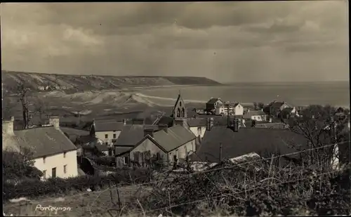 Foto Ak Port Eynon Porteynon Wales, Blick auf den Ort