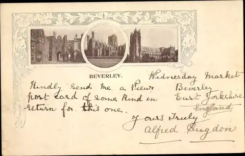 Ak Beverley Yorkshire, Blick auf den Ort