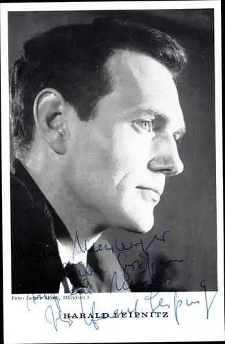 Ak Schauspieler Harald Leipnitz, Portrait, Autogramm