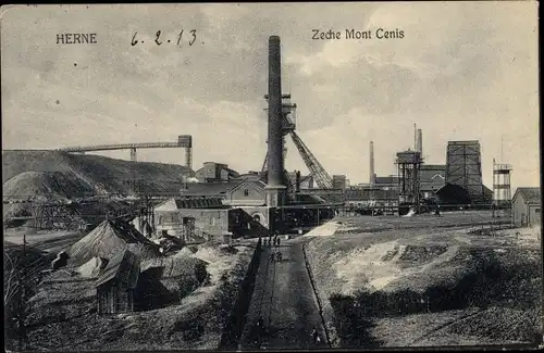Ak Herne im Ruhrgebiet, Zeche Mont Cenis