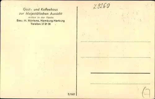 Ak Hamburg Harburg, Gast und Kaffeehaus zur Majestätischen Aussicht