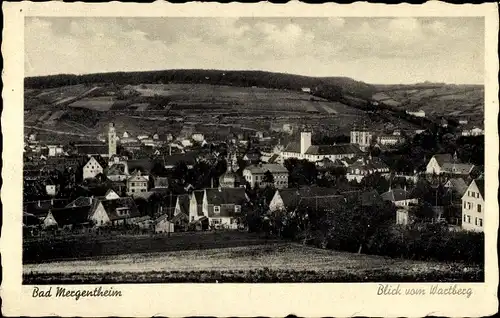 Ak Bad Mergentheim in Tauberfranken, Blick vom Wartberg