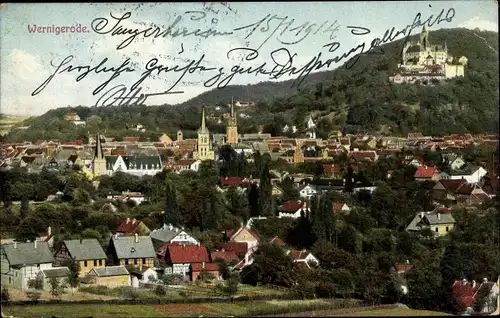 Ak Wernigerode am Harz, Gesamtansicht