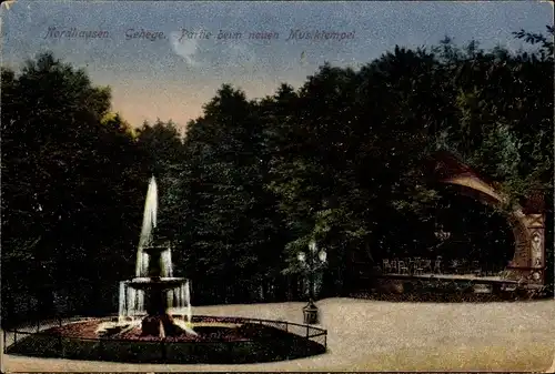 Ak Nordhausen am Harz, Gehege, Partie beim neuen Musiktempel