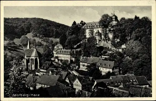 Ak Stolberg Südharz, Teilansicht, Schloss, Kirche