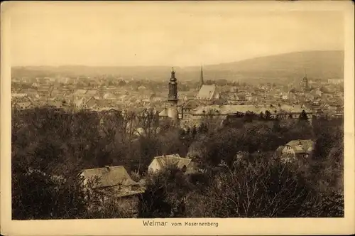 Ak Weimar in Thüringen, Blick auf Stadt vom Kasernenberg