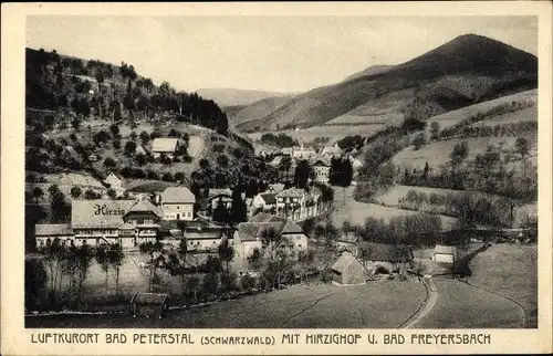 Ak Bad Peterstal Griesbach im Schwarzwald, Ort mit Hirzighof und Bad Freyersbach