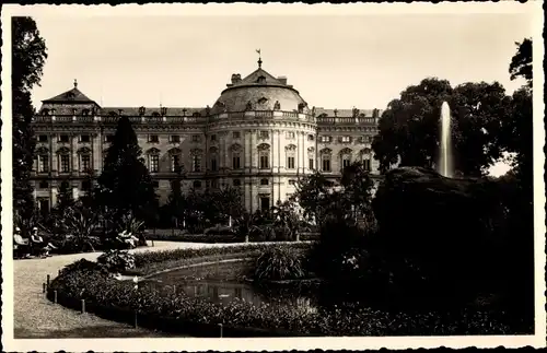 Ak Würzburg am Main Unterfranken, Residenz, Gartenseite