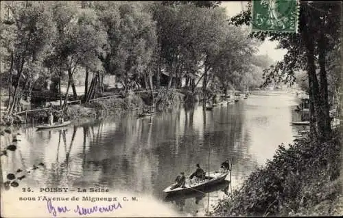 Ak Poissy Yvelines, La Seine sous l'Avenue de Migneaux