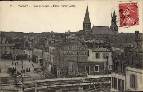 Ak Poissy Yvelines, Vue generale, L'Eglise Notre Dame