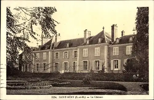 Ak Saint Méry Seine et Marne, Le Chateau