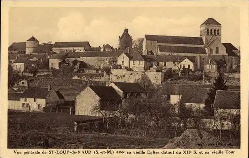 Ak Saint Loup de Naud Seine et Marne, Vue generale