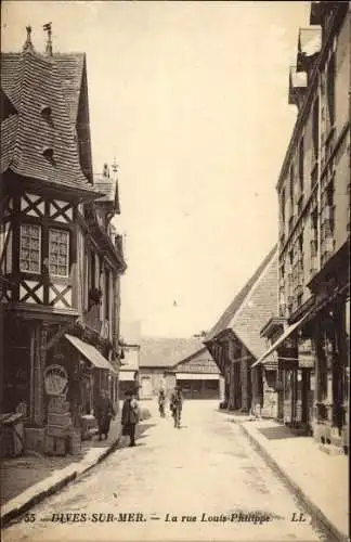 Ak Dives sur Mer Calvados, La rue Louis Philippe