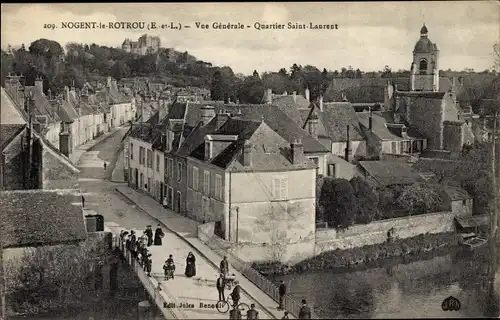 Ak Nogent le Rotrou Eure et Loir, Vue Generale, Quartier Saint Laurent