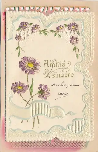 Litho Amitie Sincere, lila Blüten, Kitsch