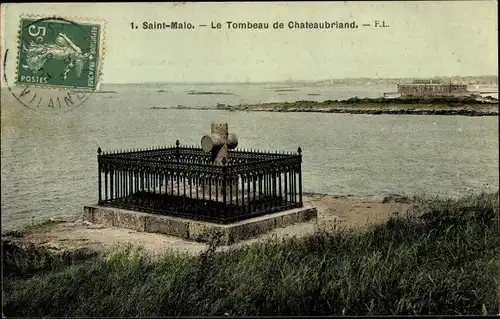 Ak Saint Malo Ille et Vilaine, Le Tombeau de Chateaubriand