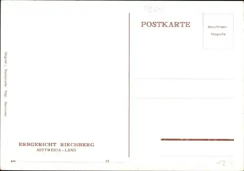 Ak Riechberg Hainichen in Sachsen, Erbgericht, Karren