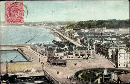 Ak Saint Helier Kanalinsel Jersey, Panorama vom Ort